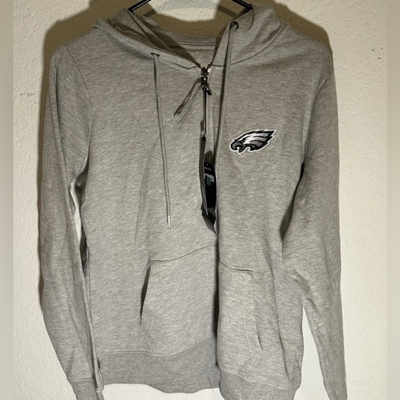 Women’s Large Philadelphia Eagles ANTIGUA Half Zip Gray Hoodie 🦅 NWT 🔥 - Picture 1 of 5